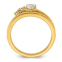 14K Yellow Gold 0.50 Carat Lab Grown Diamond VS+ F+ Round Complete Engagement Ring view 2