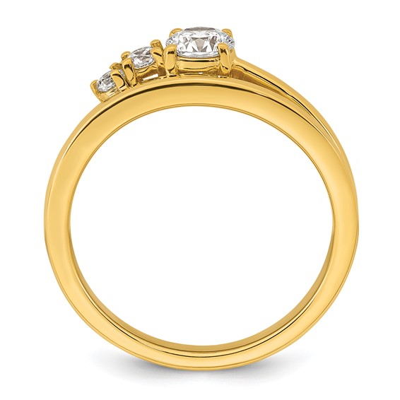 Gold Diamond 3-Stones Rings