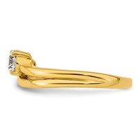 14K Yellow Gold 0.50 Carat Lab Grown Diamond VS+ F+ Round Complete Engagement Ring view 3