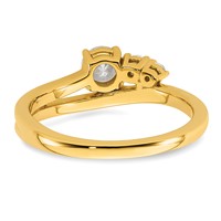 14K Yellow Gold 0.50 Carat Lab Grown Diamond VS+ F+ Round Complete Engagement Ring view 5