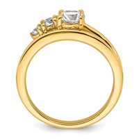 14K Yellow Gold 0.75 Carat Lab Grown Diamond VS+ F+ Round Complete Engagement Ring view 2