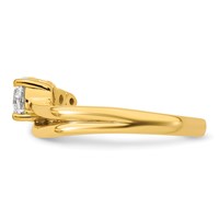 14K Yellow Gold 0.75 Carat Lab Grown Diamond VS+ F+ Round Complete Engagement Ring view 3
