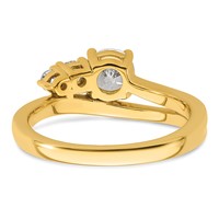 14K Yellow Gold 0.75 Carat Lab Grown Diamond VS+ F+ Round Complete Engagement Ring view 5