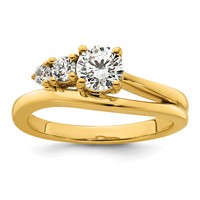 14K Yellow Gold 0.75 Carat Lab Grown Diamond VS+ F+ Round Complete Engagement Ring view 1