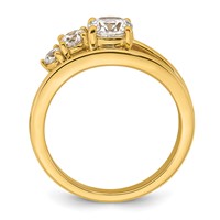 14K Yellow Gold 1 Carat Lab Grown Diamond VS+ F+ Round Complete Engagement Ring view 2