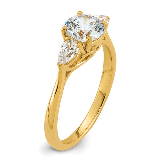 Gold Diamond 3-Stone Engagement Ring