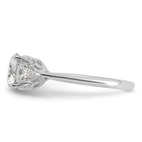 14K White Gold 1.88 Carat Lab Grown Diamond VS+ F+ Round Ring with Pear Sidestones Complete Three Stone Engagement view 3