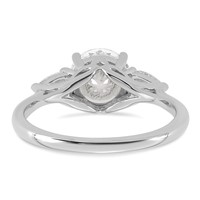 14K White Gold 1.88 Carat Lab Grown Diamond VS+ F+ Round Ring with Pear Sidestones Complete Three Stone Engagement view 5