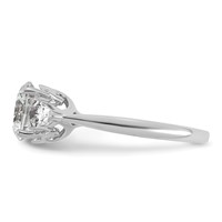 14K White Gold 2.50 Carat Certified Lab Grown Diamond VS+ F+ Round Ring with Pear Sidestones Complete Three Stone Engagement view 3