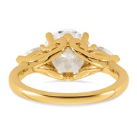 14K Yellow Gold 3.62 Carat Lab Grown Diamond VS+ F+ Round Ring with Pear Sidestones Complete Three Stone Engagement view 5