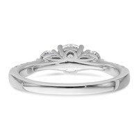 14K White Gold 1 Carat Lab Grown Diamond VS+ F+ Round Complete Three Stone Engagement Ring view 5