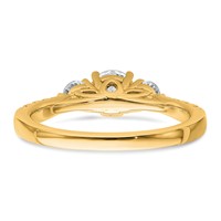 14K Yellow Gold 1 Carat Lab Grown Diamond VS+ F+ Round Complete Three Stone Engagement Ring view 5
