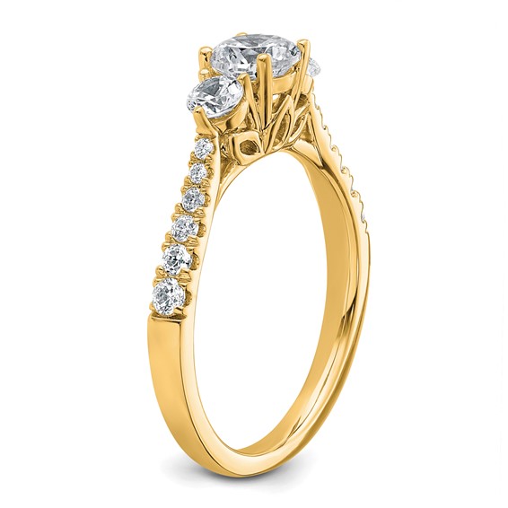 Gold Lab Grown Diamond 3-Stone Rings