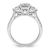 14K White Gold 1.75 Carat Lab Grown Diamond VS+ F+ Round Complete Three Stone Engagement Ring view 2