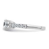 14K White Gold 1.75 Carat Lab Grown Diamond VS+ F+ Round Complete Three Stone Engagement Ring view 3