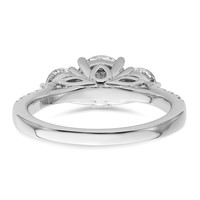 14K White Gold 1.75 Carat Lab Grown Diamond VS+ F+ Round Complete Three Stone Engagement Ring view 5