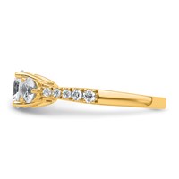 14K Yellow Gold 1.75 Carat Lab Grown Diamond VS+ F+ Round Complete Three Stone Engagement Ring view 3