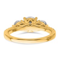 14K Yellow Gold 1.75 Carat Lab Grown Diamond VS+ F+ Round Complete Three Stone Engagement Ring view 5