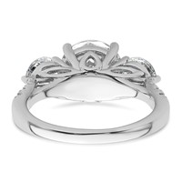 14K White Gold 4 Carat Lab Grown Diamond VS+ F+ Round Complete Three Stone Engagement Ring view 5