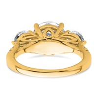 14K Yellow Gold 4 Carat Lab Grown Diamond VS+ F+ Round Complete Three Stone Engagement Ring view 5
