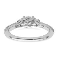 14K White Gold 0.50 Carat Lab Grown Diamond VS+ F+ Semi Mount 0.50 Carat Center Round Three Stone Engagement Ring view 5
