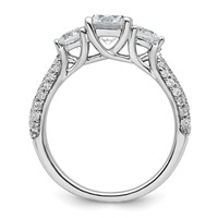 14K White Gold 1.75 Carat Certified Lab Grown Diamond VS+ F+ Complete Round Three Stone Engagement Ring view 2