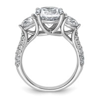 14K White Gold 3.88 Carat Certified Lab Grown Diamond VS+ F+ Complete Round Three Stone Engagement Ring view 2