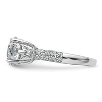 14K White Gold 3.88 Carat Certified Lab Grown Diamond VS+ F+ Complete Round Three Stone Engagement Ring view 3