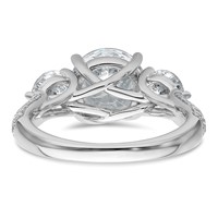 14K White Gold 3.88 Carat Certified Lab Grown Diamond VS+ F+ Complete Round Three Stone Engagement Ring view 5