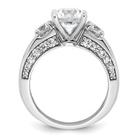 14K White Gold 3.75 Carat Certified Lab Grown Diamond VS+ F+ Round Complete Three Stone Engagement Ring view 2