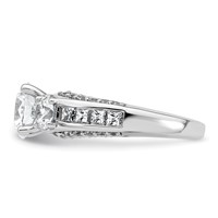 14K White Gold 3.75 Carat Certified Lab Grown Diamond VS+ F+ Round Complete Three Stone Engagement Ring view 3