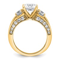 14K Yellow Gold 3.75 Carat Certified Lab Grown Diamond VS+ F+ Round Complete Three Stone Engagement Ring view 2