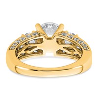 14K Yellow Gold 3.75 Carat Certified Lab Grown Diamond VS+ F+ Round Complete Three Stone Engagement Ring view 5