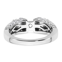 14K White Gold 1.75 Carat Lab Grown Diamond VS+ F+ 2 Carat Center Round Semi Mount Three Stone Engagement Ring view 3