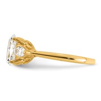 14K Yellow Gold 1.88 Carat Lab Grown Diamond VS+ F+ Oval and Pear Complete Three Stone Engagement Ring view 3