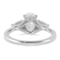 14K White Gold 1.88 Carat Certified Lab Grown Diamond VS+ F+ Oval and Pear Complete Three Stone Engagement Ring view 5