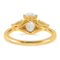 14K Yellow Gold 1.88 Carat Certified Lab Grown Diamond VS+ F+ Oval and Pear Complete Three Stone Engagement Ring view 5
