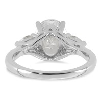 14K White Gold 2.50 Carat Certified Lab Grown Diamond VS+ F+ Oval and Pear Complete Three Stone Engagement Ring view 5