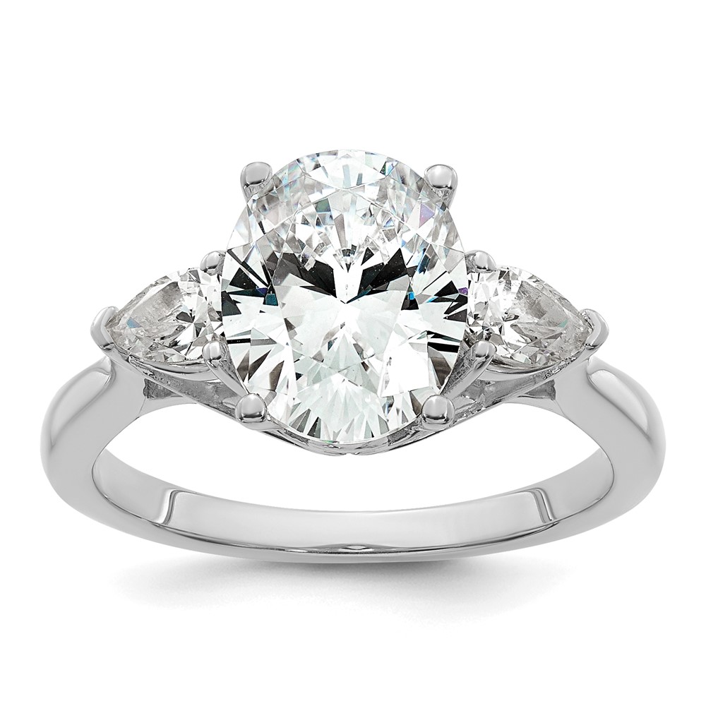 Plat 2.50ct Cert Lab Grown Dia VS+ F+ Oval Pear Comp 3 Stone Eng Ring
