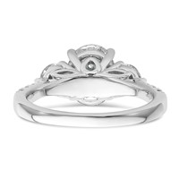 14K White Gold 2.50 Carat Certified Lab Grown Diamond VS+ F+ Oval and Round Complete Three Stone Engagement Ring view 5
