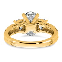 14K Yellow Gold 2.62 Carat Certified Lab Grown Diamond VS+ F+ Oval Complete Three Stone Engagement Ring view 5