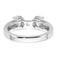 14K White Gold 0.88 Carat Lab Grown Diamond VS+ F+ Oval Semi Mount Three Stone Engagement Ring view 5