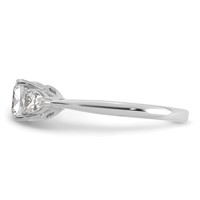 14K White Gold 1.38 Carat Lab Grown Diamond VS+ F+ Complete Cushion and Pear Three Stone Engagement Ring view 3