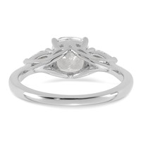 14K White Gold 2 Carat Lab Grown Diamond VS+ F+ Complete Cushion and Pear Three Stone Engagement Ring view 5