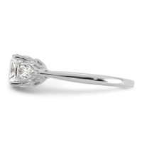 14K White Gold 2 Carat Certified Lab Grown Diamond VS+ F+ Complete Cushion and Pear Three Stone Engagement Ring view 3