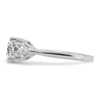 14K White Gold 2.50 Carat Certified Lab Grown Diamond VS+ F+ Complete Cushion and Pear Three Stone Engagement Ring view 3