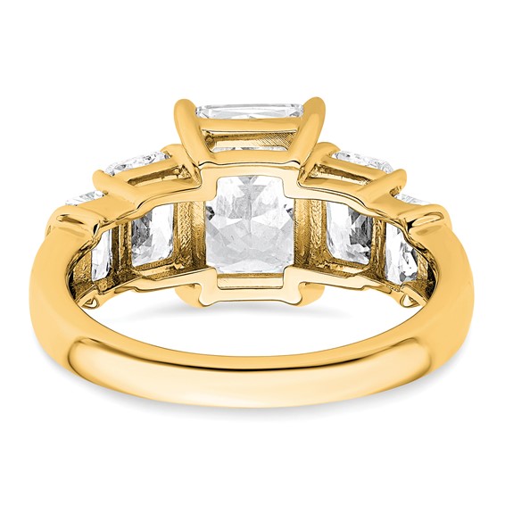 Gold Diamond Radiant 5-Stone Bridal Rings