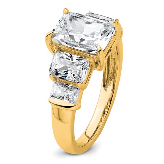 Gold Diamond Radiant 5-Stone Bridal Rings