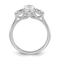 14K White Gold 1.38 Carat Lab Grown Diamond VS+ F+ Pear Complete Three Stone Engagement Ring view 2