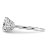 14K White Gold 1.38 Carat Lab Grown Diamond VS+ F+ Pear Complete Three Stone Engagement Ring view 3